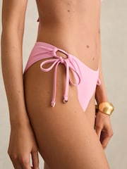 Reiss Pink Ari Side-Tie Bikini Bottoms - Image 3 of 5