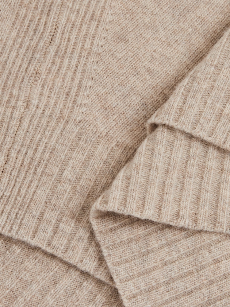 Reiss Oatmeal Elena Wool-Cashmere Crew Neck Jumper - Image 6 of 6
