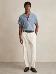 Soft Blue - Фактурная рубашка с воротником Reiss Hunt - Изображение 3 из 6