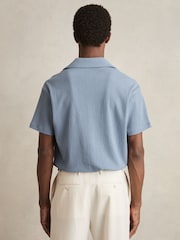 Soft Blue - Фактурная рубашка с воротником Reiss Hunt - Изображение 5 из 6