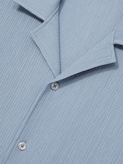 Soft Blue - Фактурная рубашка с воротником Reiss Hunt - Изображение 6 из 6