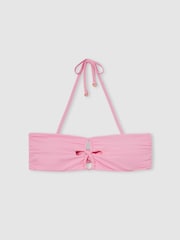 Розовый - Бикини-топ-бандо с V-образным вырезом Reiss Ari - Изображение 2 из 5