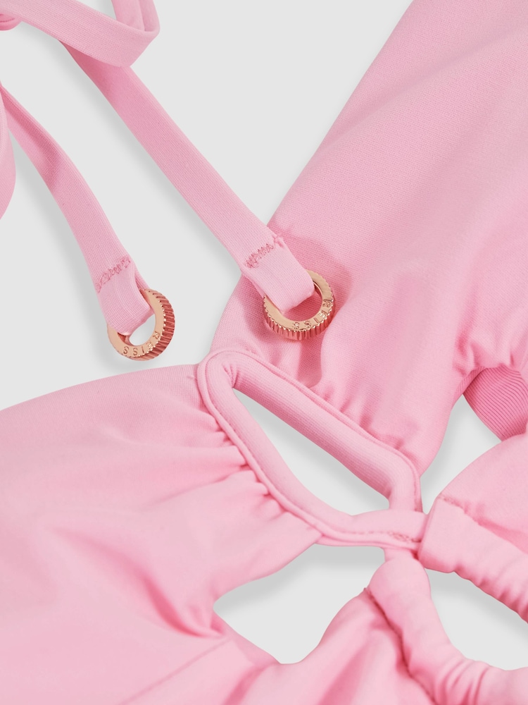 Pink - Reiss Ari Bandeau-Bikinioberteil mit V-Draht und Cut-out-Design - Bild 5 von 5 Pink - Reiss Ari Bandeau-Bikinioberteil mit V-Draht und Cut-out-Design - Bild 5 von 5