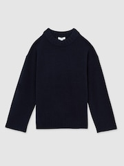 Reiss Navy Elena Wool-Cashmere Crew Neck Jumper - Image 2 of 6