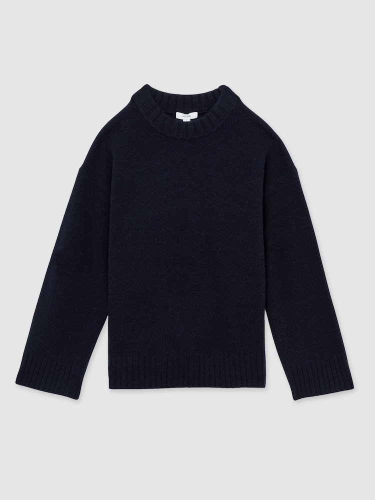 Reiss Navy Elena Wool-Cashmere Crew Neck Jumper - Image 2 of 6
