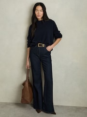 Reiss Navy Elena Wool-Cashmere Crew Neck Jumper - Image 3 of 6
