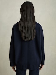 Reiss Navy Elena Wool-Cashmere Crew Neck Jumper - Image 5 of 6