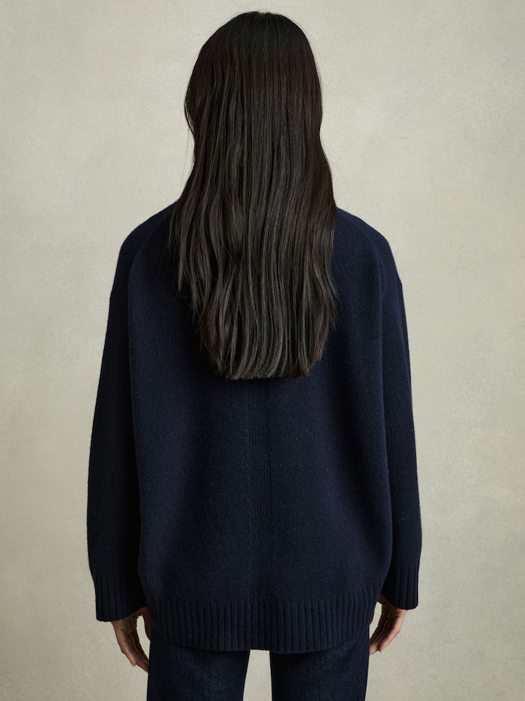 Reiss Navy Elena Wool-Cashmere Crew Neck Jumper - Image 5 of 6