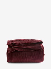 French Connection Burgundy Washed Velvet Bedspread - Image 2 of 3