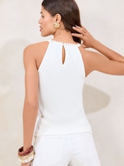 Lipsy Embrodiered Rib Halter Top - Imagen 4 de 4