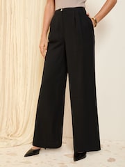 Schwarz - Friends Like These Pleated Palazzo Tailored Trousers - Bild 3 von 4