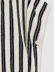 Reiss Blue Sam 13-14 yrs Hoodie and Shorts Stripe Towelling Set - Image 5 of 6