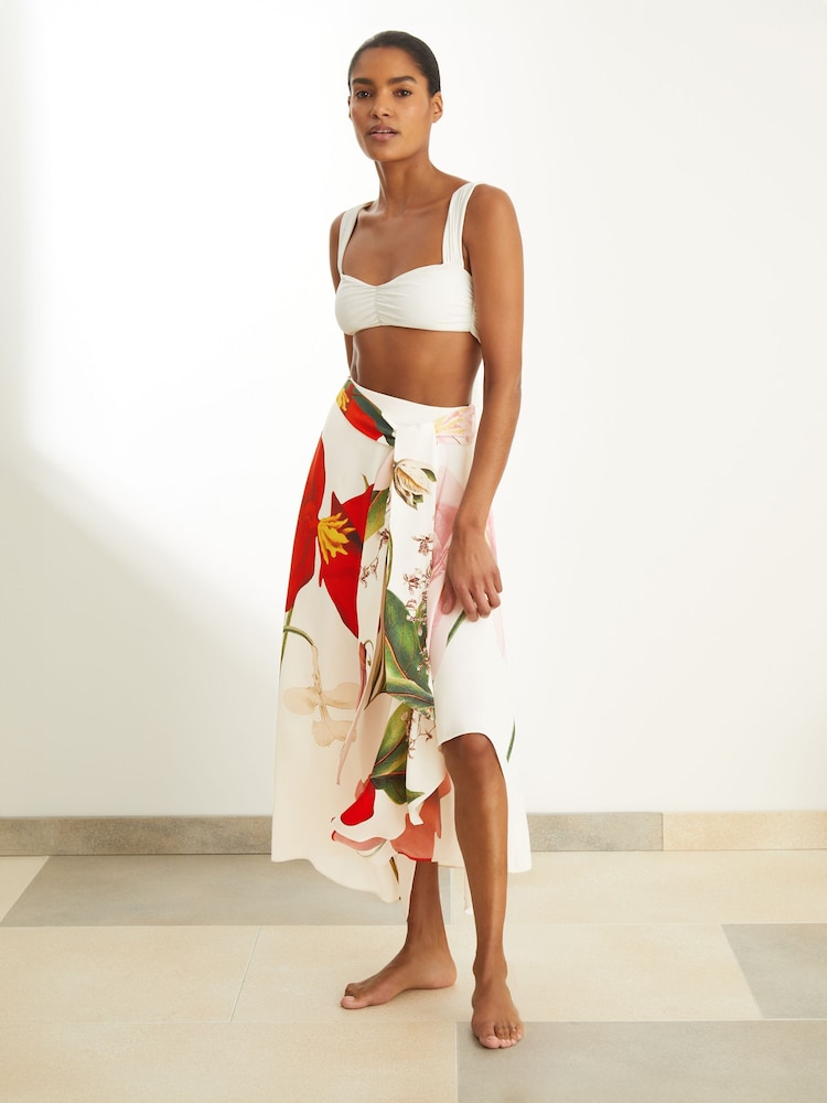 Reiss Ivory Kassia Reiss | NYBG Floral Midi Skirt - Image 1 of 6
