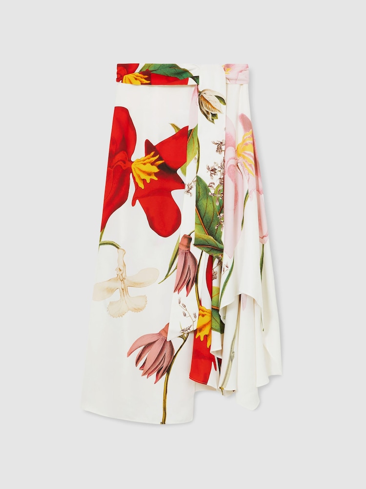 Reiss Ivory Kassia Reiss | NYBG Floral Midi Skirt - Image 2 of 6