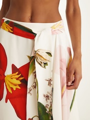 Reiss Ivory Kassia Reiss | NYBG Floral Midi Skirt - Image 4 of 6