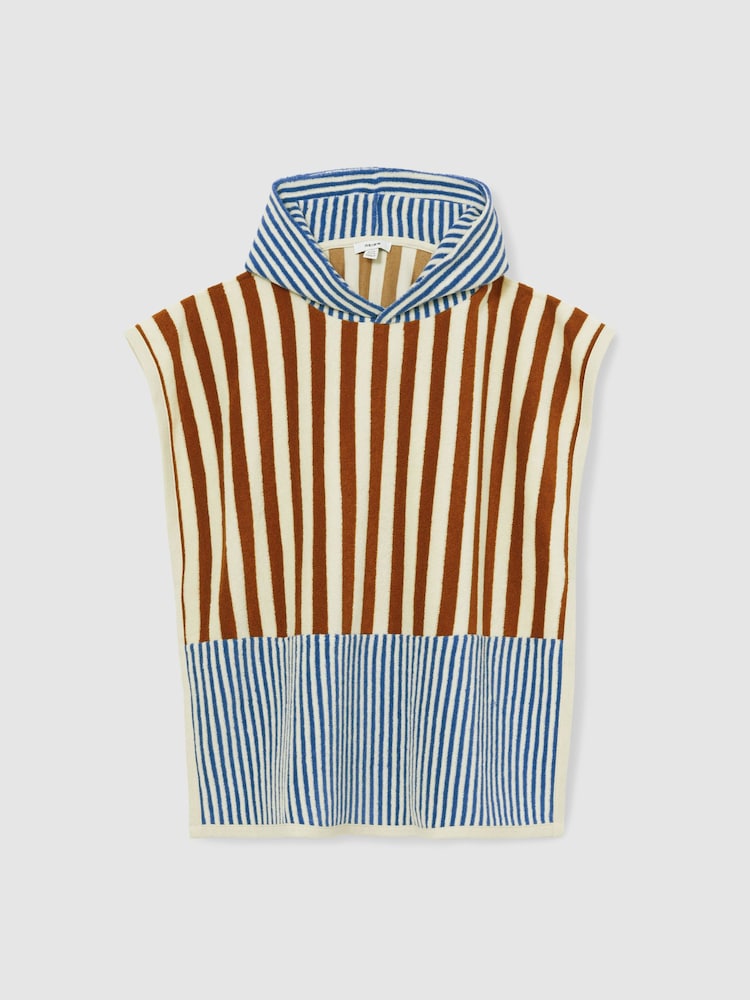 Multicolor - Reiss Ray Towelling Stripe Hooded Cape - Imagen 1 de 4