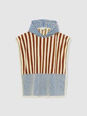 Reiss Multi Ray 9-13 yrs Towelling Stripe Hooded Cape - Image 2 of 4