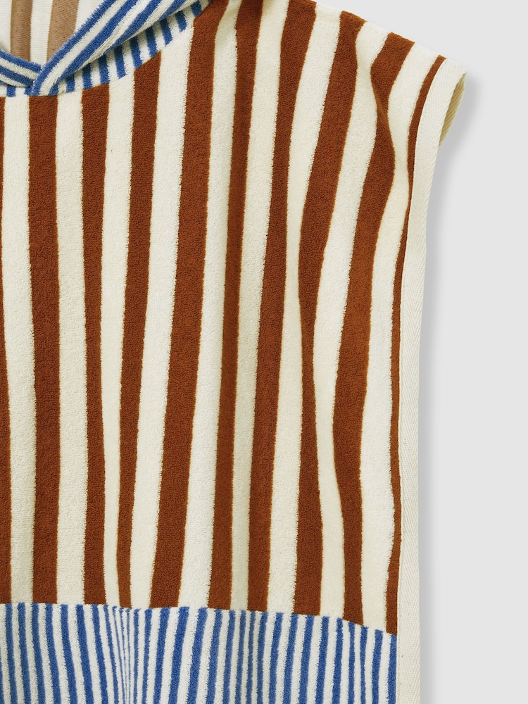 Reiss Multi Ray 9-13 yrs Towelling Stripe Hooded Cape - Image 4 of 4