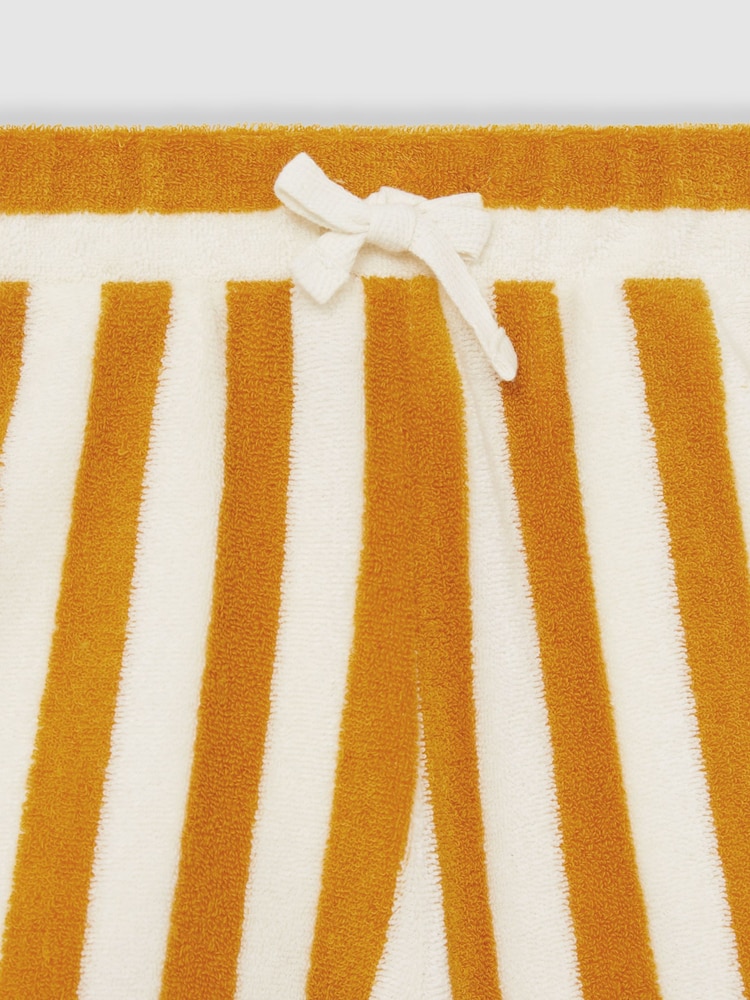 Reiss Yellow Tara 4-9 yrs Towelling Stripe Shorts Set - Image 5 of 5