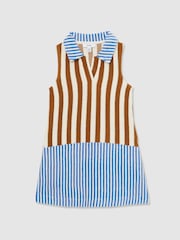 Reiss Multi Felicia 4-9 yrs Towelling Stripe Dress - Image 2 of 4