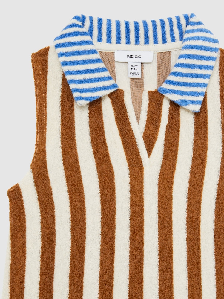 Reiss Multi Felicia 4-9 yrs Towelling Stripe Dress - Image 4 of 4