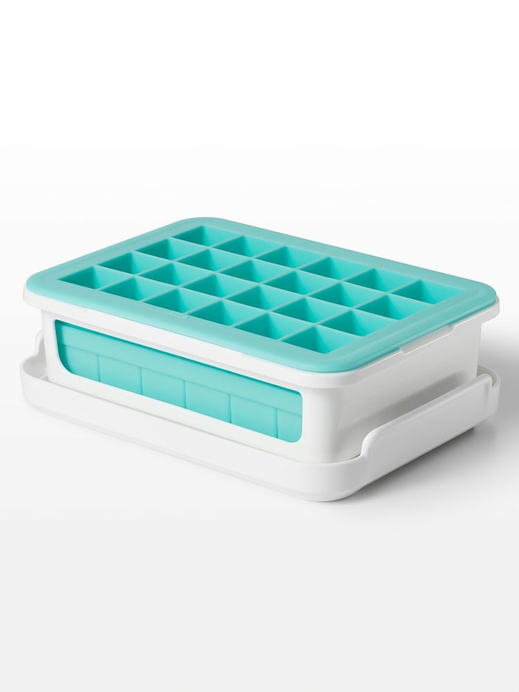 Oxo Silver Silicone Small Ice Cube Tray with Lid - Image 2 of 6