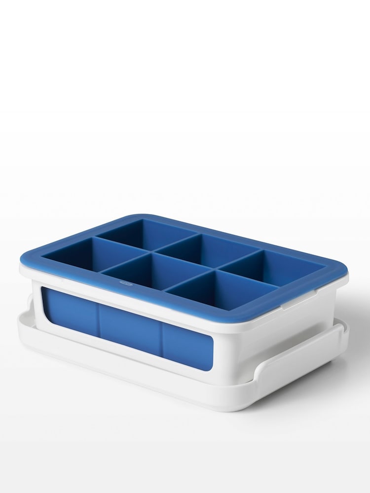 Oxo Silver Large Silicone Ice Cube Tray with Lid - Image 2 of 6