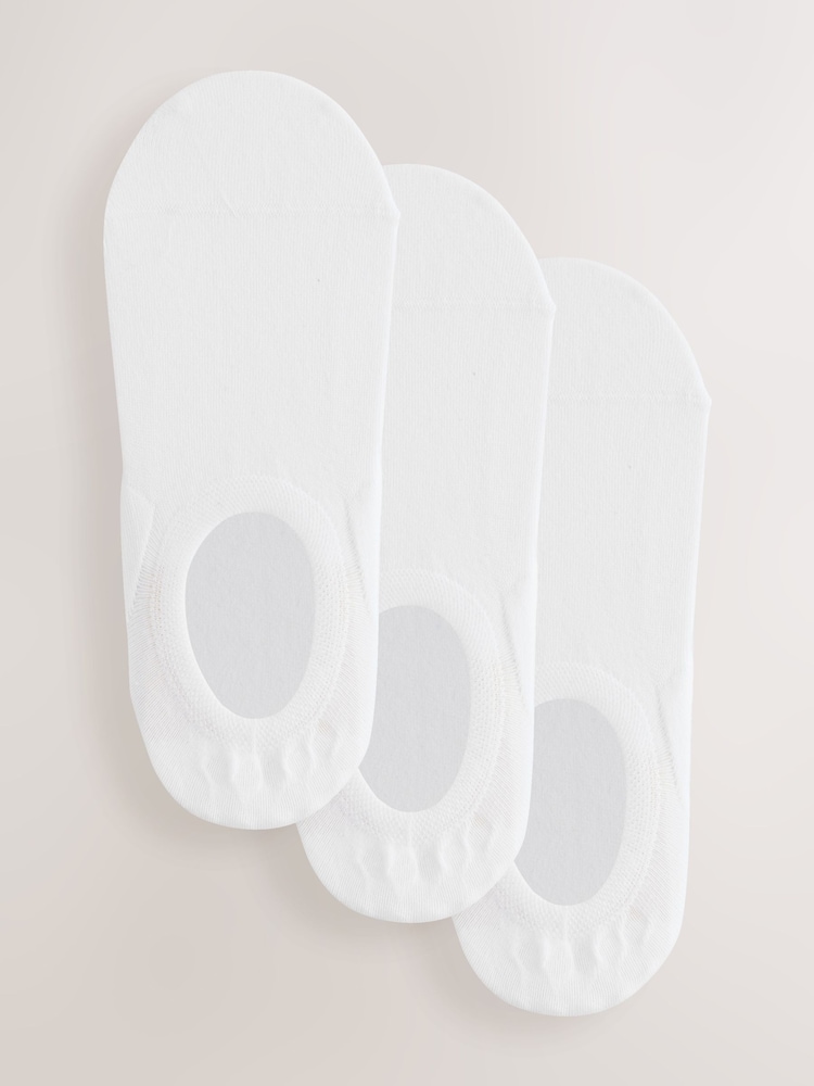 White Invisible Socks 3 Pack - Image 1 of 6