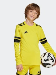 adidas Yellow/Black Squadra 25 Long Sleeve Kids Football shirt - Image 1 of 7