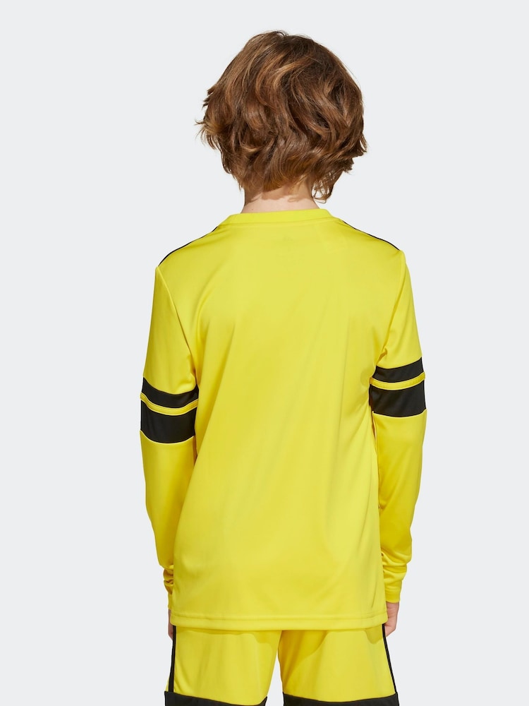 adidas Yellow/Black Squadra 25 Long Sleeve Kids Football shirt - Image 2 of 7