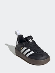 adidas Originals Black/White Adifom Samba 360 Easy-On Infant Trainers - Image 3 of 10
