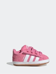 adidas Originals Pink Campus Crib Hook and Loop Easy On Infant Trainers - Image 1 of 9
