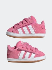 adidas Originals Pink Campus Crib Hook and Loop Easy On Infant Trainers - Image 5 of 9