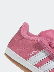 adidas Originals Pink Campus Crib Hook and Loop Easy On Infant Trainers - Image 8 of 9