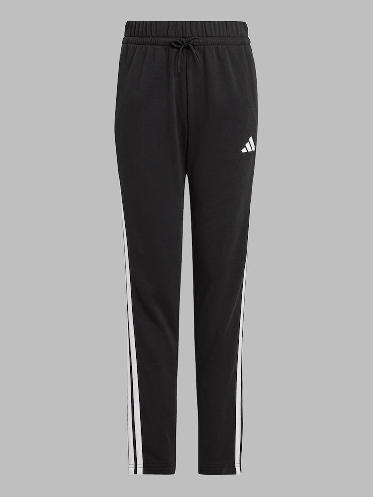 adidas Black/White Seasonal Essentials Tiberio 3-Stripes Fleece Tracksuit Kids - Image 8 of 8