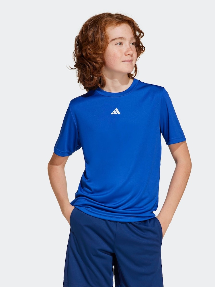 adidas Blue/White Regular Fit Train Essentials Logo Kids T-Shirt - Image 1 of 6