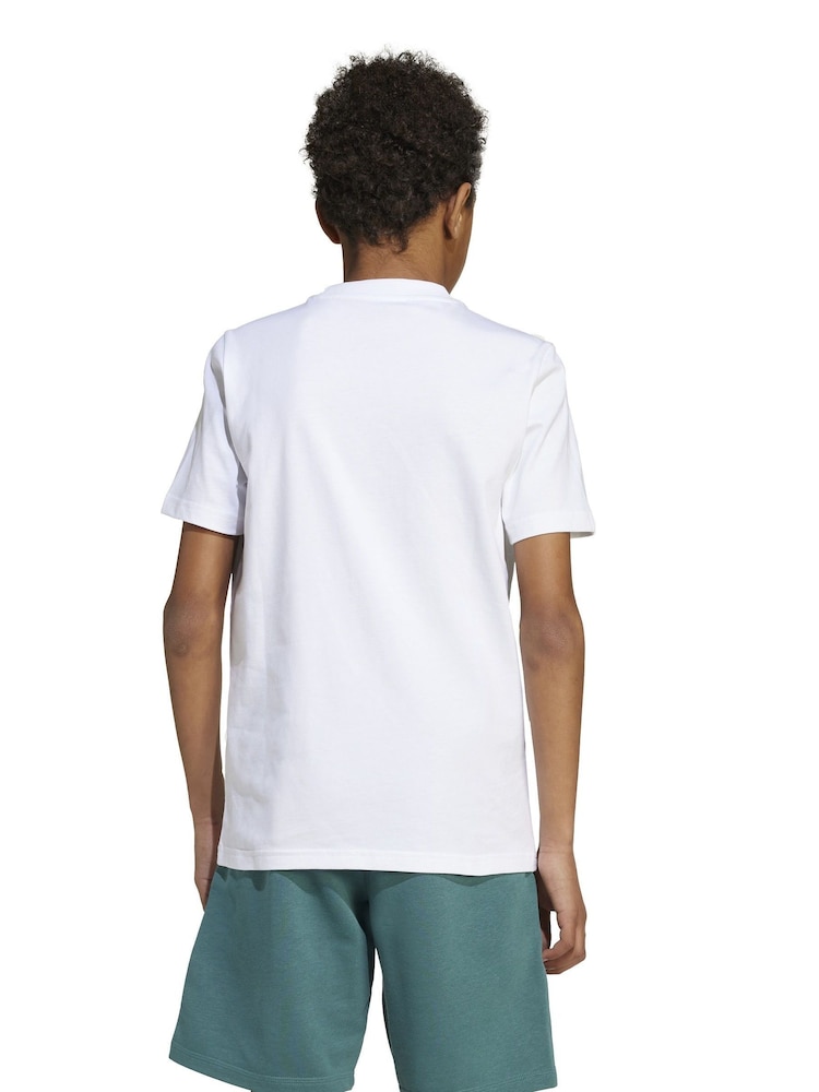 adidas White Camo Linear Graphic Print Kids T-Shirt - Image 2 of 6 adidas White Camo Linear Graphic Print Kids T-Shirt - Image 2 of 6