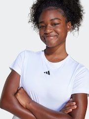 adidas White Train Essentials Regular Fit Logo Training T-Shirt Kids - Image 5 of 6