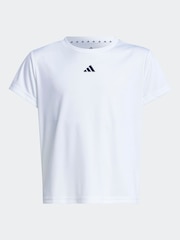 adidas White Train Essentials Regular Fit Logo Training T-Shirt Kids - Image 6 of 6