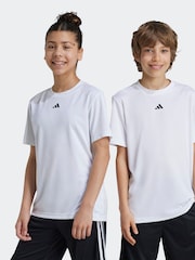 adidas White/Black Regular Fit Train Essentials Logo Kids T-Shirt - Image 1 of 6