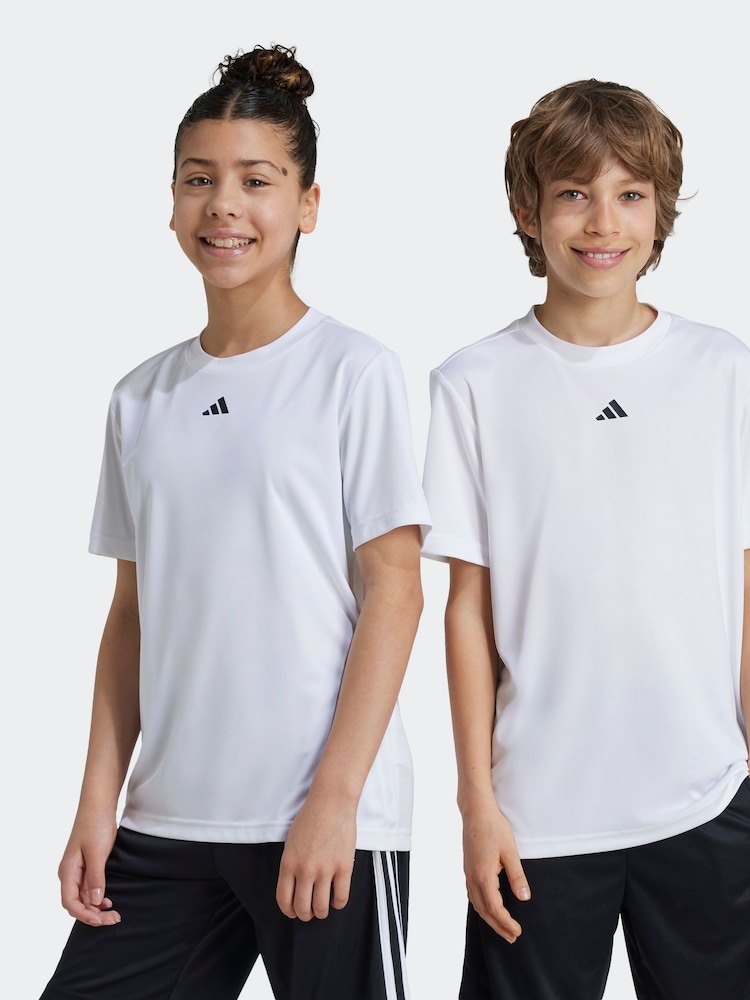 adidas White/Black Regular Fit Train Essentials Logo Kids T-Shirt - Image 1 of 6