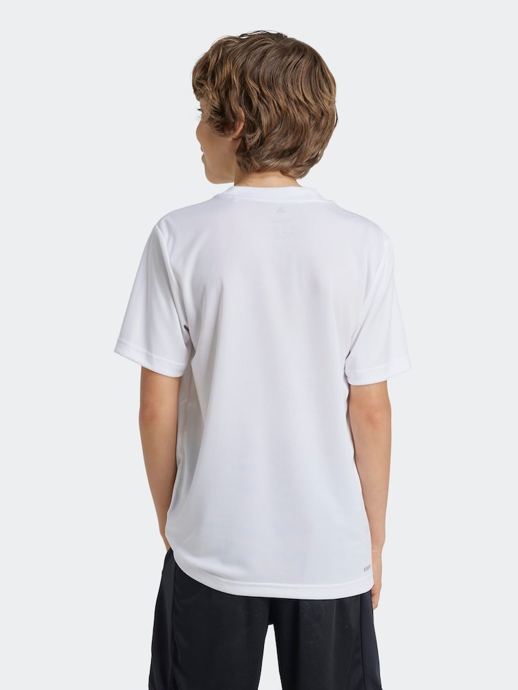 adidas White/Black Regular Fit Train Essentials Logo Kids T-Shirt - Image 2 of 6
