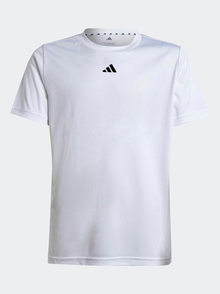adidas White/Black Regular Fit Train Essentials Logo Kids T-Shirt - Image 6 of 6