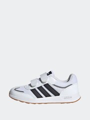 adidas White/Black Tensaur Switch Hook and Loop Kids Trainers - Image 2 of 7