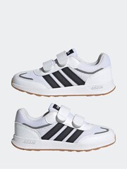 adidas White/Black Tensaur Switch Hook and Loop Kids Trainers - Image 5 of 7
