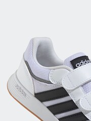 adidas White/Black Tensaur Switch Hook and Loop Kids Trainers - Image 6 of 7