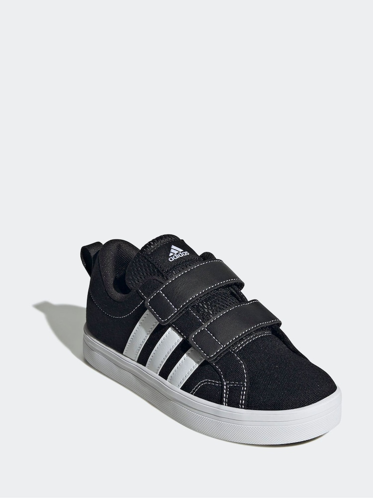 adidas Black/White VS Pace 2.0 Hook and Loop Kids Trainers - Image 2 of 10