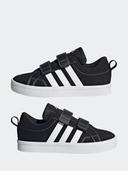 adidas Black/White VS Pace 2.0 Hook and Loop Kids Trainers - Image 3 of 10