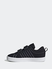 adidas Black/White VS Pace 2.0 Hook and Loop Kids Trainers - Image 9 of 10