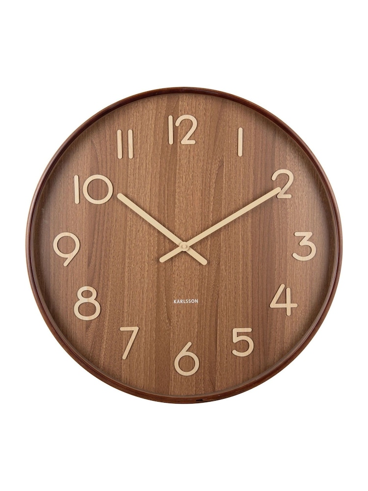 Karlsson Dark Wood Pure Large Wall Clock - Image 1 of 3